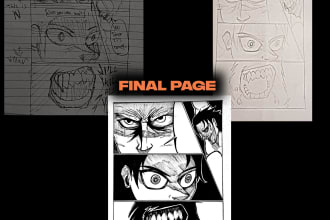 make storyboard sketch and manga page from your script