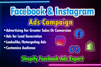 run and profitable shopify adverts, facebook ads and instagram ads campaign
