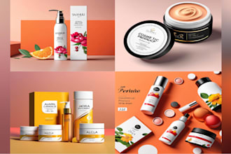 design cosmetic label product packaging box and bottle label