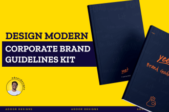 design modern corporate brand guidelines kit, visual identity, branding books