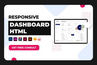 convert responsive html dashboard admin web app