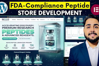 design fda compliance research peptide website on woocommerce