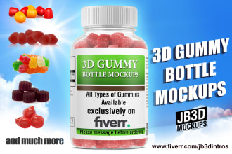 create 3d gummy bottle mockups