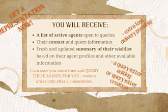 find you active literary agents most suitable for your novel