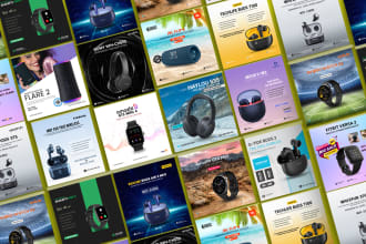 create your ecommerce social media product and banner design