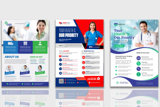 design professional education, medical and health flyer