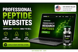 build fda compliant peptide website or research peptide store on woocommerce