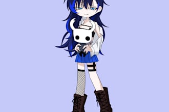 draw a cute anime chibi character with my style