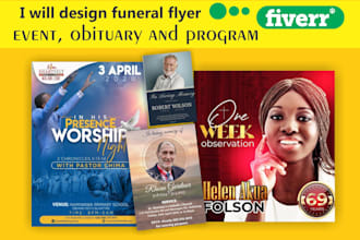 make it funeral flyer, obituary flyer , flyer event poster,