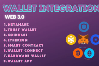 integrate web3 metamask wallet app, smart contract, dex