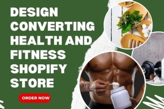 design health  fitness supplement nutrition gym wellness shopify store website