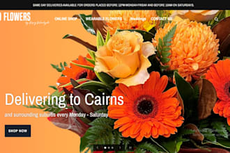 design flower website, gift shopify store, florist website flower delivery store