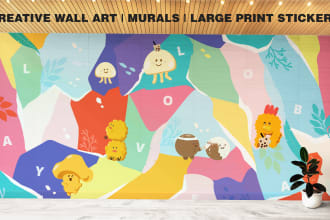 design wall mural art for home restaurant office wall