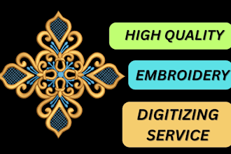 embroidery digitizing into dst pes in few hour