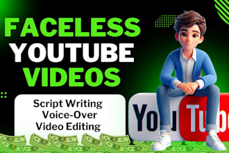 do research, script writing, edit youtube videos