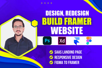 design responsive framer website, figma to framer or saas landing page