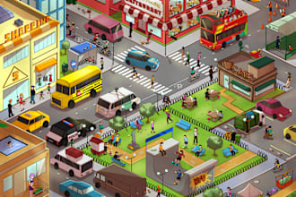 draw search n find cartoon illustration like where is waldo