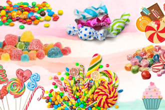 design creative candy, sweets, bakery, restaurant, food logo