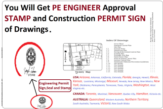 do pe engineer stamp and permit sign for drawings