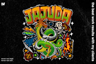 create streetwear design illustration for tshirt and hoodie
