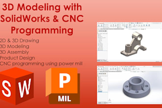 create 2d 3d models for 3d printing and cnc machining