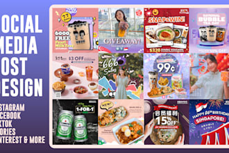 design social media design for asian food restaurant in dual language