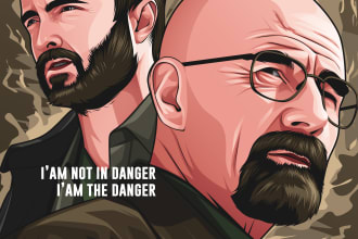 draw your photo into a movie poster illustration