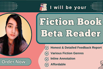 be your fiction book beta reader and give detailed feedback
