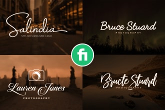 do artistic calligraphy, typography, photography signature logo or watermark