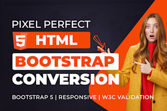 convert figma to html, psd to html, bootstrap 5 responsive
