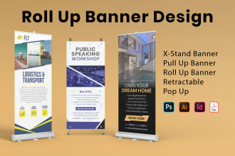 design roll up banner, pull up, standee, and retractable banner