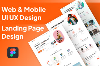 design a landing page or home page UI, and figma website design