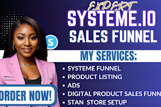 do systeme io sales funnel, funnelish product page, landing page design figma
