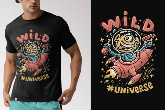 do trendy cartoon illustration for t shirt design