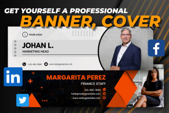 design linkedin banner, facebook cover, twitter banner