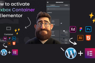 convert figma, PSD, adobe xd design to wordpress container using elementor pro