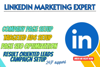 do linkedin business page setup and marketing support
