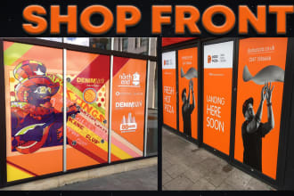 design unique storefront, window graphics and shopfront wrap design