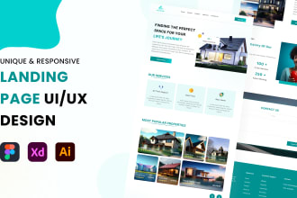 design unique responsive business landing page and website UI in figma