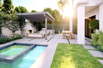create your swimming pool, garden, front and backyard design