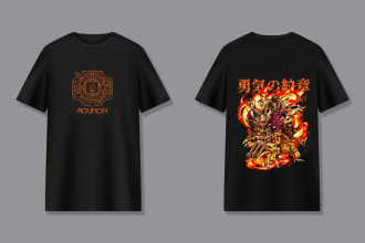 draw anime t shirt design for you