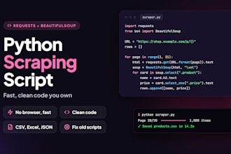 write a fast python scraping script with requests and beautifulsoup