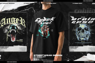 create edgy vintage luxury streetwear design for your brand