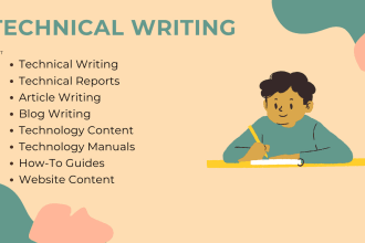 research and write technical writing, articles, and blogs