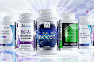 do luxury supplement label design, packaging design, product bottle label design