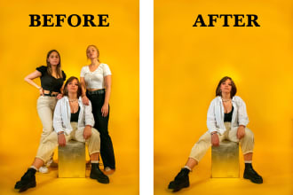 do photo editing, remove person, quick photoshop image editing