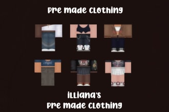 give you 25 to 100 premade roblox clothing any style