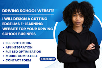 build lms elearning wordpress website for driving school lms website design