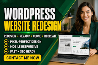 redesign, revamp, clone or recreate any website in wordpress