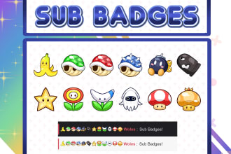 send you premade mario themed sub badges